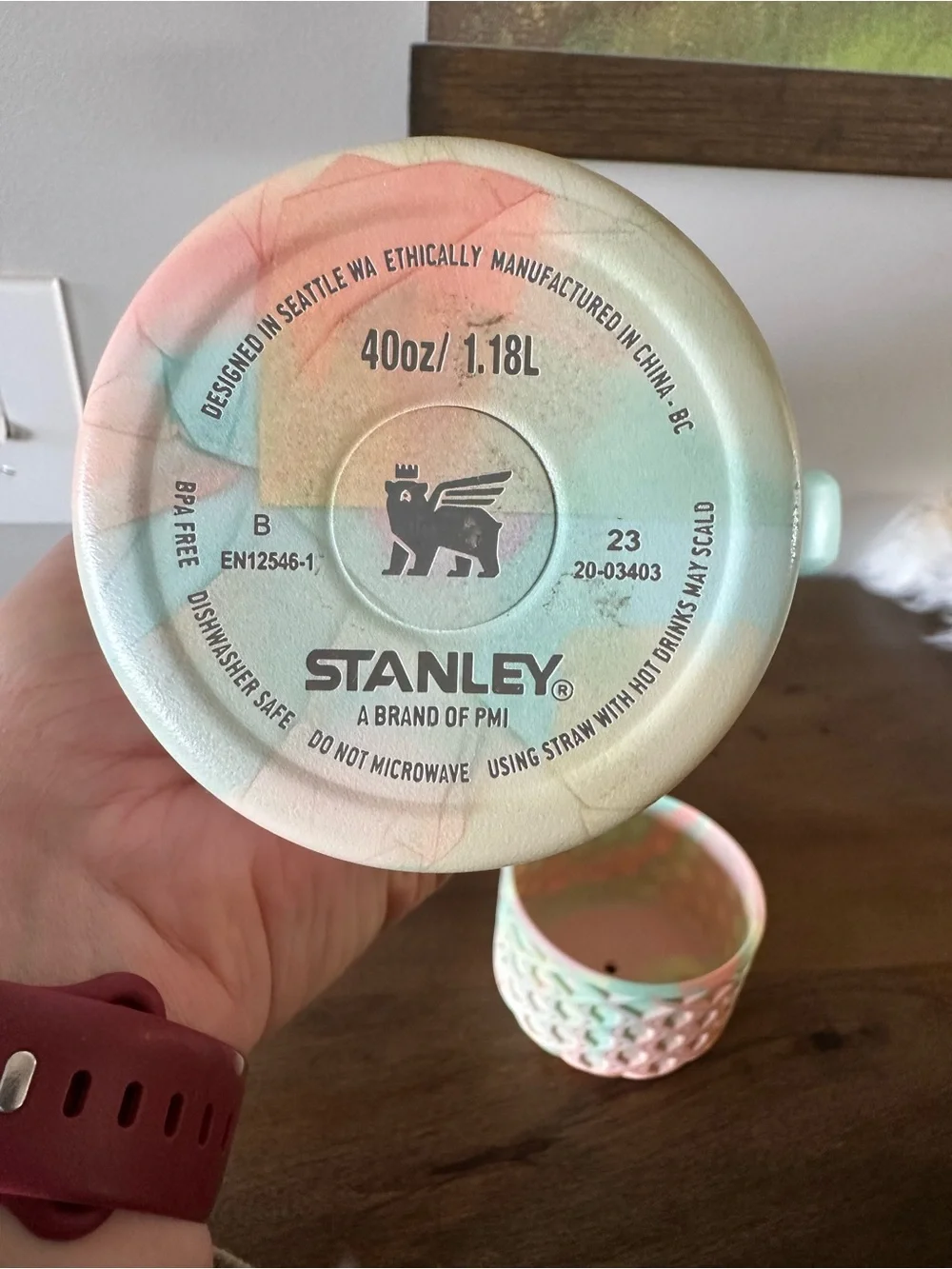 Stanley- Warm Serene Brushstrokes 40oz with matching waffle boot - Picture 7 of 7